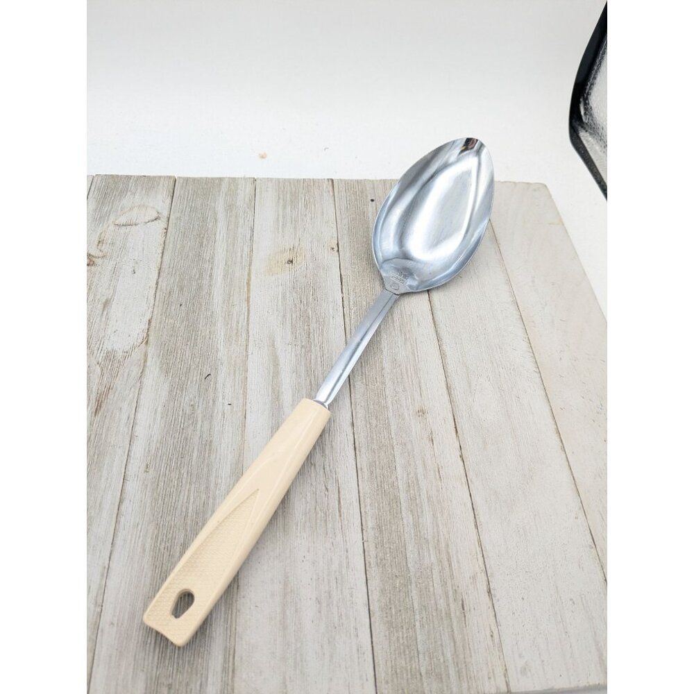 Vintage Ekco Solid Serving Spoon Almond Handle 12"
